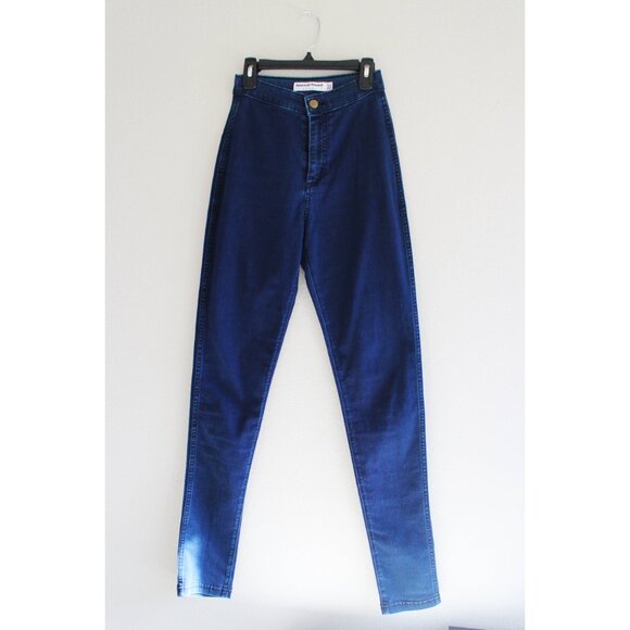 American Apparel The Easy Jean High Rise Stretch Skinny Blue Size XS - Picture 2 of 6
